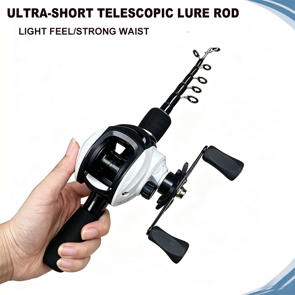 Fishing Rod Spinning - ชุดคันเบ็ดและรอกตกปลาแบบยืดหดได้ น้ำหนักเบาพิเศษ 65 กรัม ขนาด 1.5/1.8