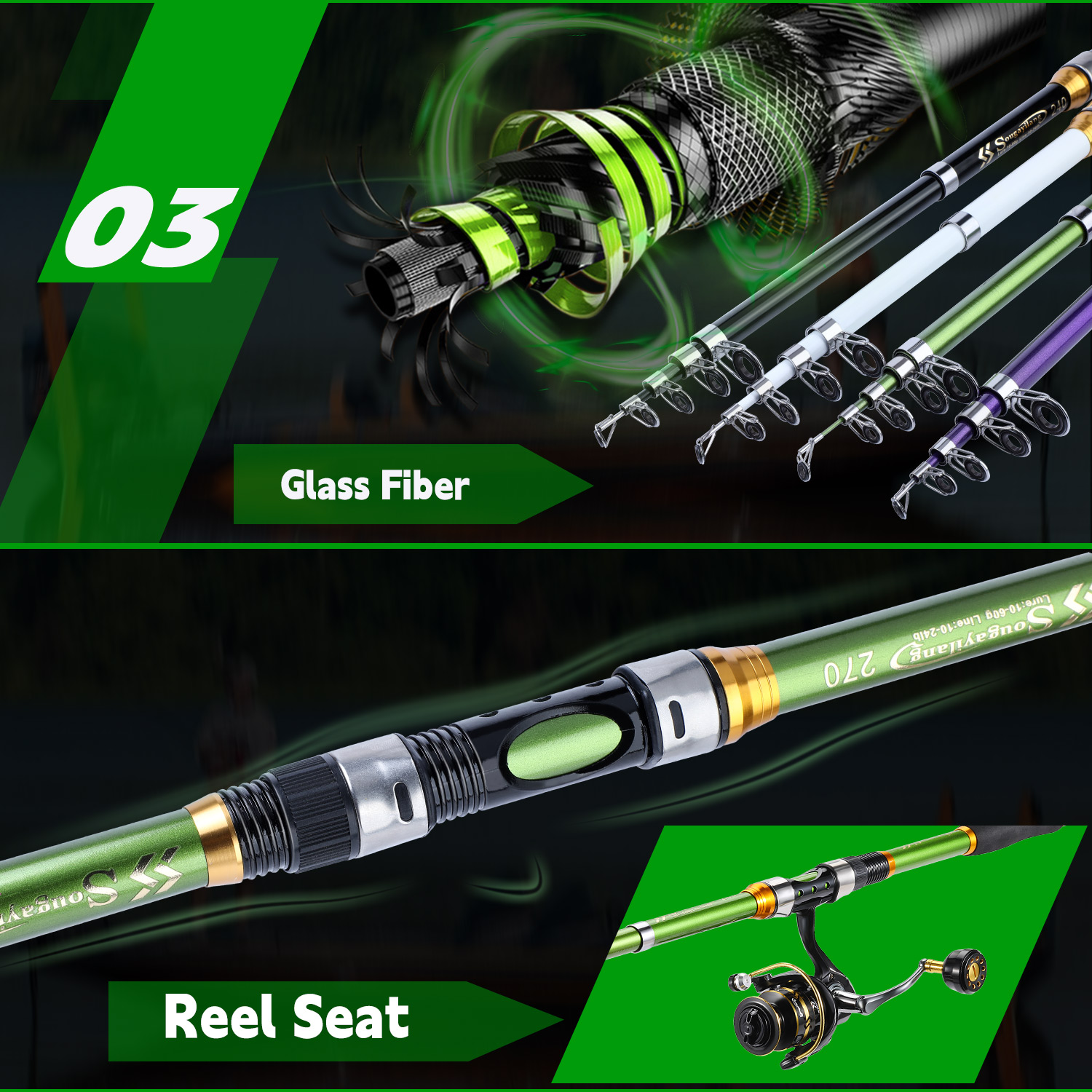 ชุดคันเบ็ดและรอกสำหรับตกปลาแบบ - Fishing Rod Spinning บทวิจารณ์และราคา