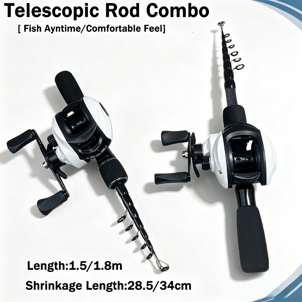 ชุดคันเบ็ดและรอกตกปลาแบบยืดหดไ - Fishing Rod Spinning บทวิจารณ์และราคา